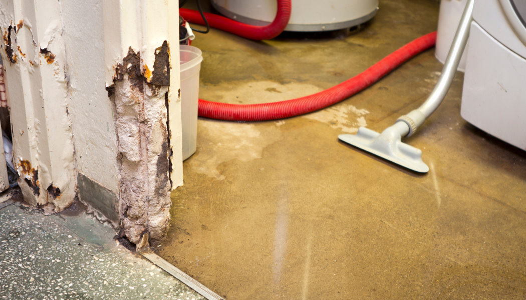 Wasser in der Wohnung auf dem Boden