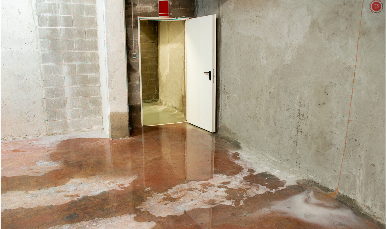 Tür auf und Estrich unter Wasser